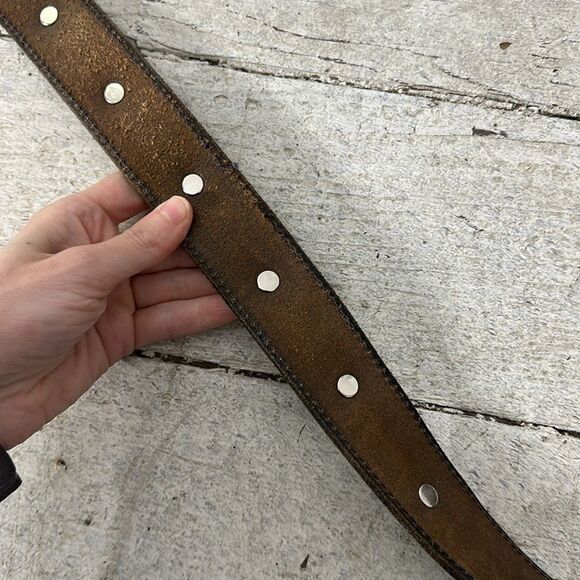 Vintage Genuine Leather Liberty Coin Conch Belt - Picture 7 of 11